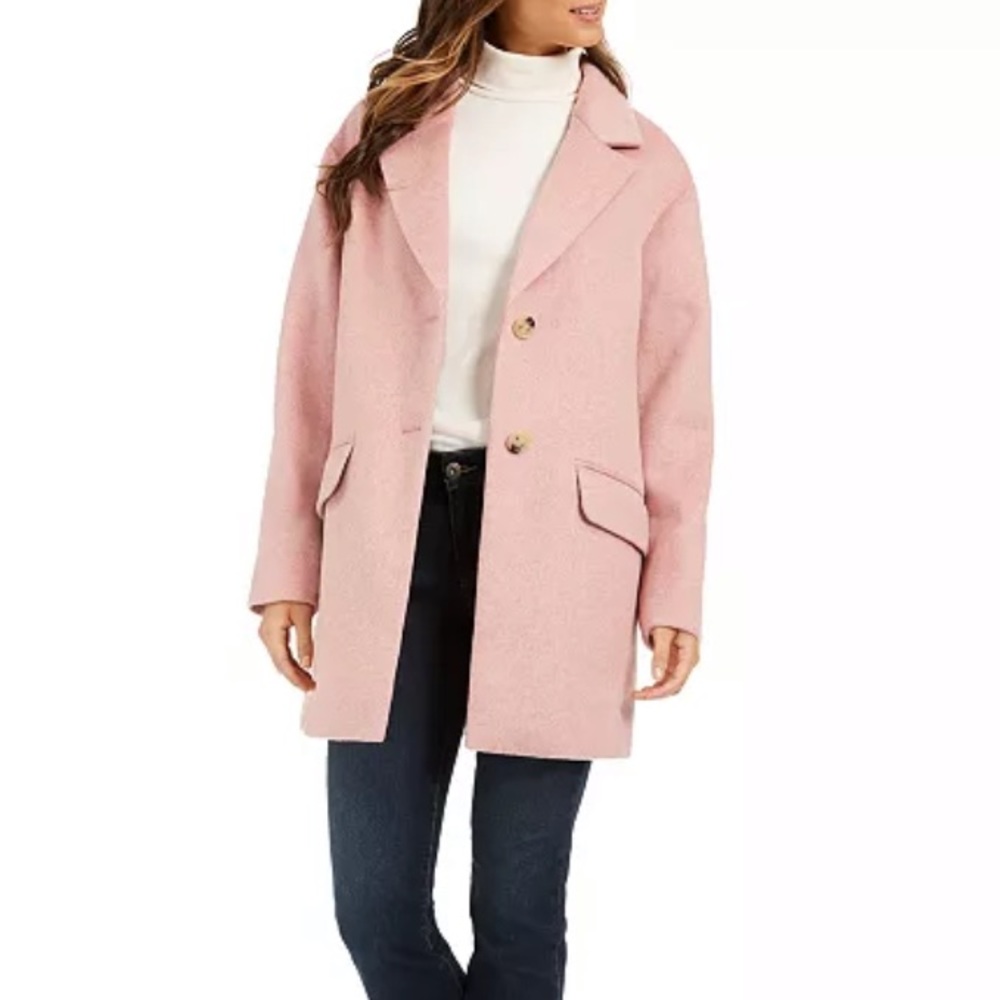Charter Club Notched Collar Coat Sz L